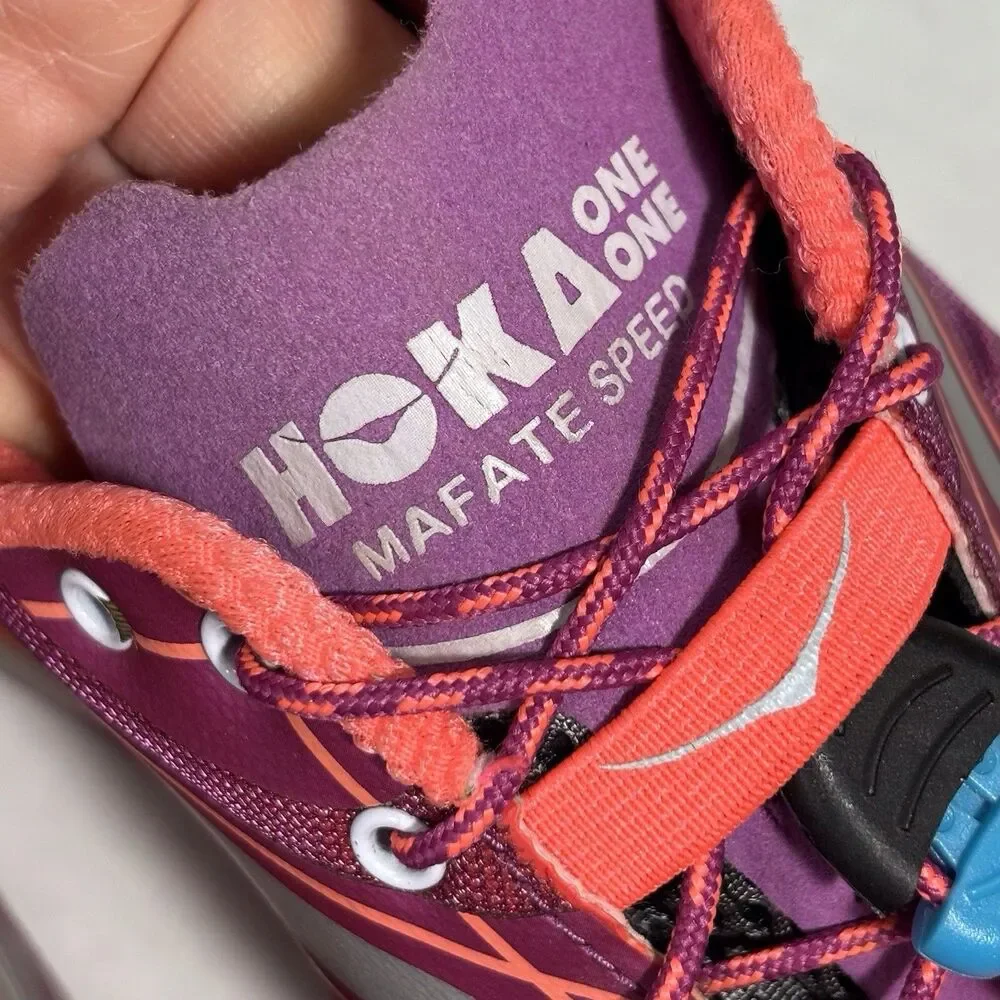 Hoka One One Mafate Speed Trail Running Sneaker Womens US 7 Purple Pink